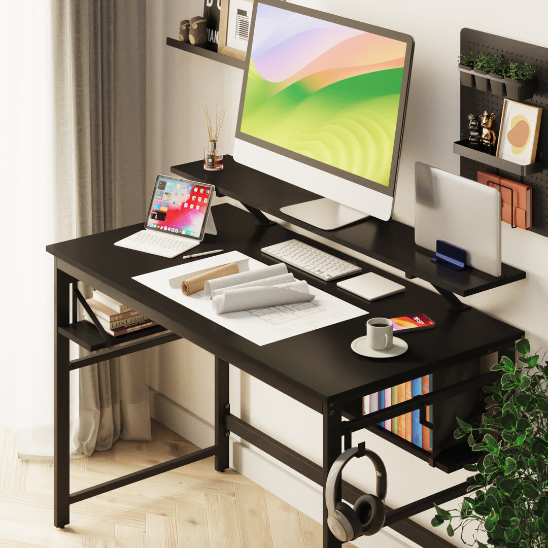 Borough Wharf Konigstein Iron Computer Desk Black