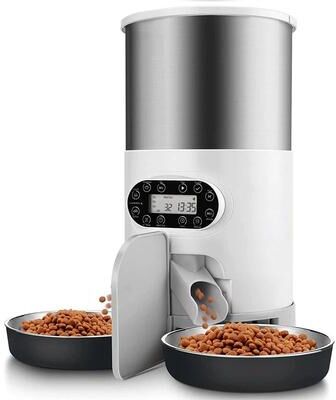 Inspired Living Smart WiFi Automatic Pet Feeder With Dual Bowls For Cats & Small Dogs a 3l No Wifi