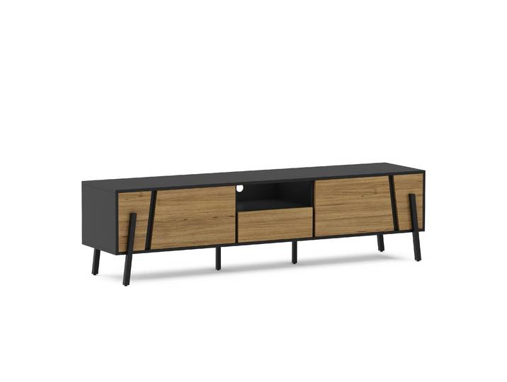 TV Möbel PROMINA 174 x 46 cm braun/schwarz
