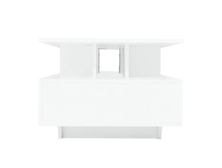 ComfortXL Couchtisch De-176 Modern mit LED-Beleuchtung Weiß, 90x41x55 cm, Wohnzimmer, Wohnzimmertische, Couchtische