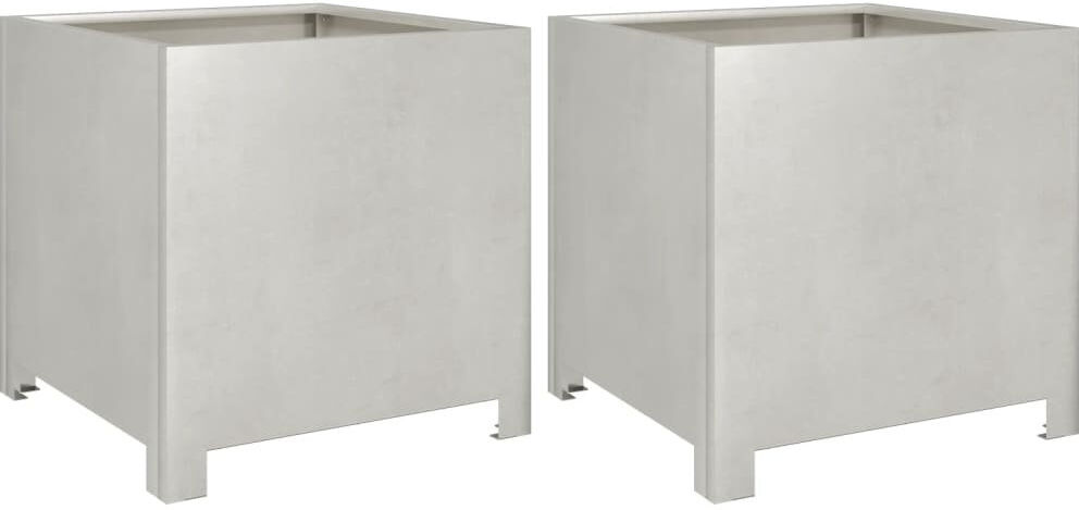 vidaXL Outdoor Planter Box Silver 40cm H x 40cm W x 40cm D