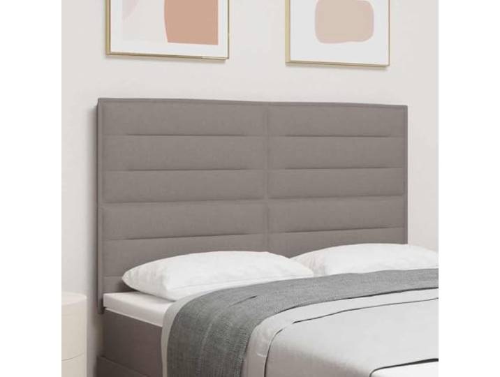 Modernes Kopfteil höhenverstellbar dunkelgrau 144 cm, aus Stoff und Kiefernholz, minimalistisch.