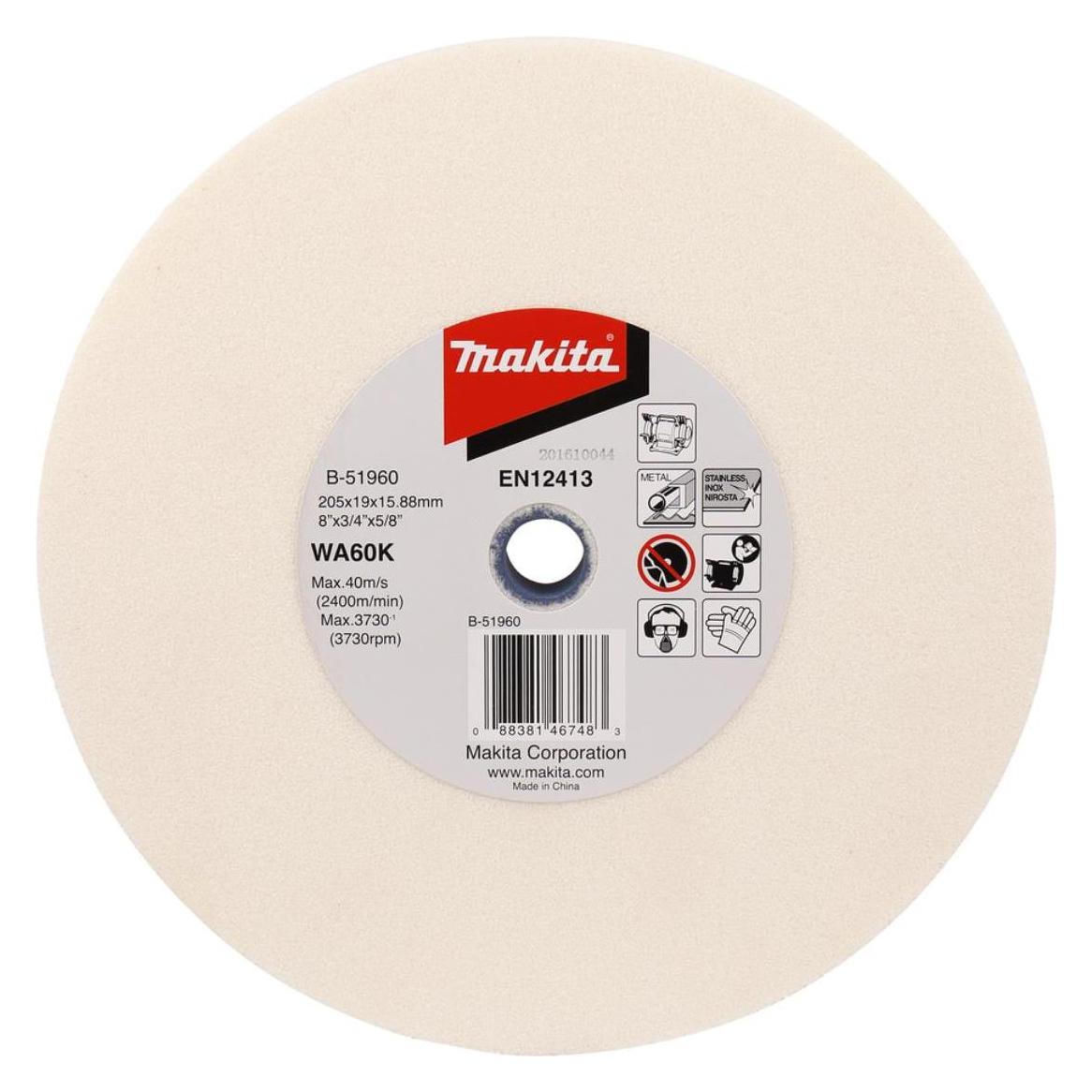 Makita B-51960 Sharpening disc 205x19x15,88mm WA60K for RST / Metal (60) (B-51960)