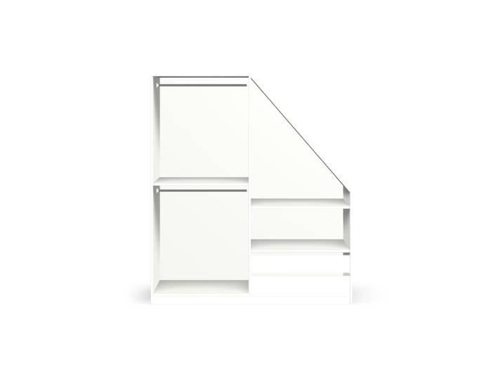 Schrank für Dachschräge planen - Dachschrägenschrank mit vielen Optionen Premium Dekore Weiß