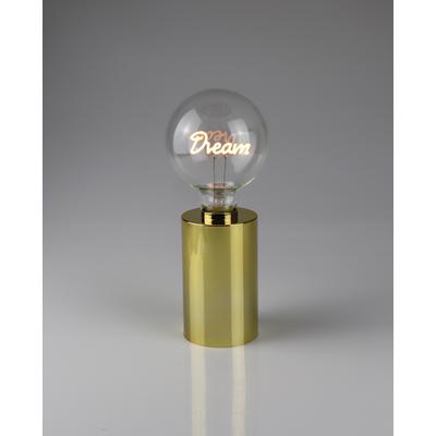 LED Dekoobjekt AM DESIGN "Glühbirne mit Dream Schriftzug", gold, H:22,5cm L:9,5cm, Leuchten, 9,5x22,5 cm