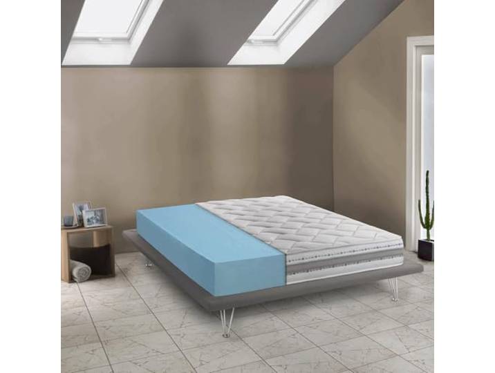 Talamo Italia - Matelas simple Sophie\, matelas déhoussable en mousse à mémoire de forme et Waterfoam\, 100% Made in Italy\, anti-acariens et hypoallergénique\, 90x200h21 cm