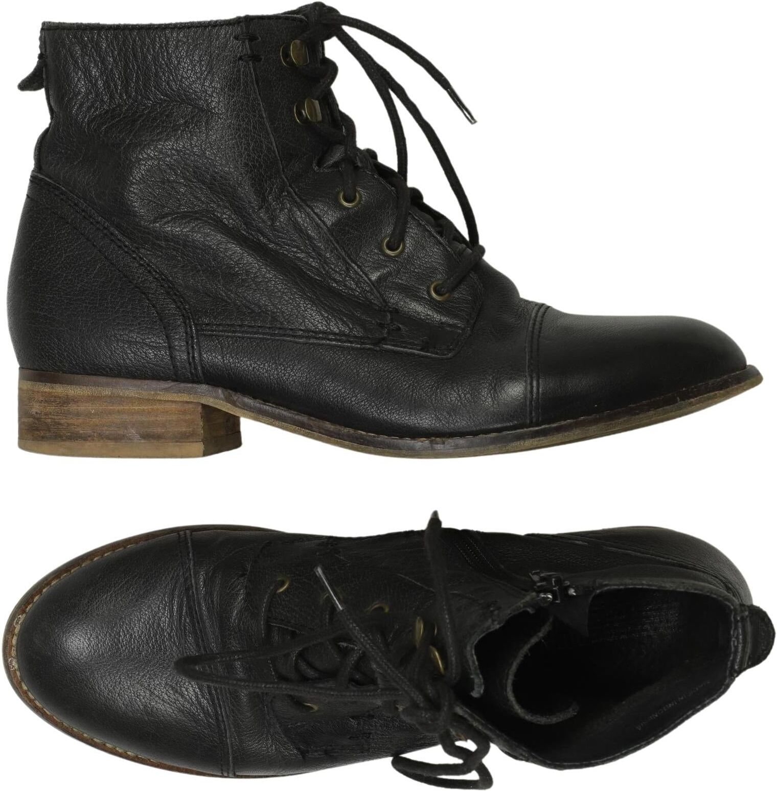 pier one Damen Stiefelette, Schwarz, Gr. EU 39, Leder - Second Hand