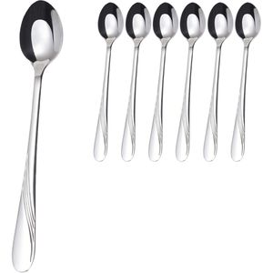 Gräwe Latte-Macchiato-Löffel Stalsund, 18 cm, Edelstahl 18/0, silber poliert, 6 Stück
