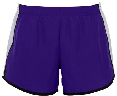 Augusta Sportswear 1265 Athletic Women's Pulse Shorts in Purple/White/Black size Small   Polyester