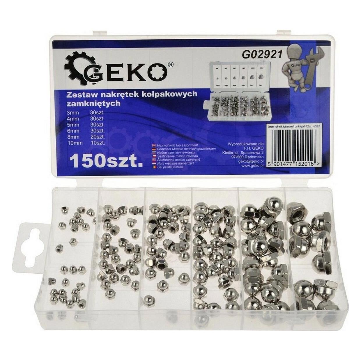 GEKO Ãberwurfmuttern-Set, geschlossen, 150 Stück (G02921)
