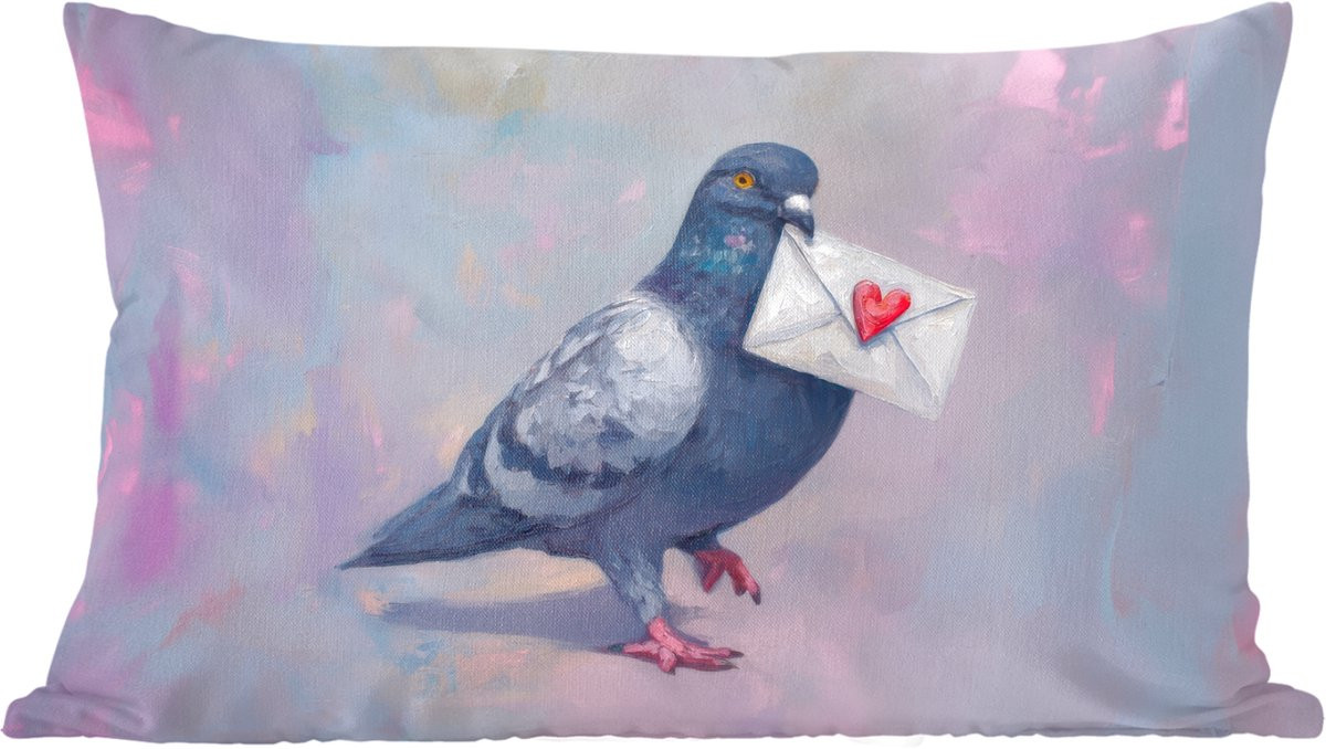 PillowMonkey Sierkussen Duif Envelop Paars - 60 x 40 cm