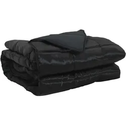 vidaXL Ganzjahresbettdecke Schwarz 200 x 135 cm Satin und Mikrofaser