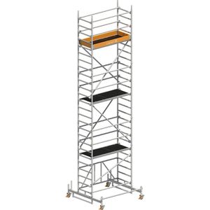 Layher Gerüst Zifa P2, Arbeitshöhe 7,76m, Fahrtraverse mit Ø 150mm Rollen