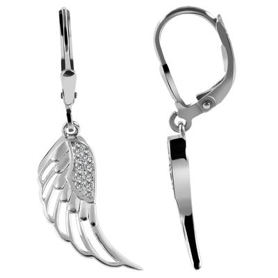 Paar Ohrhänger ADELIA´S "Ohrringe – Ohrhänger Flügel aus 925 Silber mit Zirkonia", Damen, Gr. Damen, Silber 925 (Sterlingsilber), silber, Ohrringe, Ein stilvolles Geschenk für besondere Momente