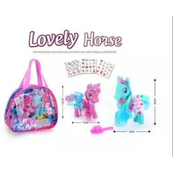 Lovely Horse Pony-Spielset – 2-teilig, pink und türkis