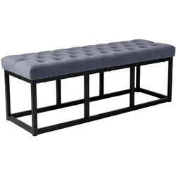 CLP Sitzbank Polson Samt Schwarz 120 cm   Farbe: grau, Größe: 120 cm