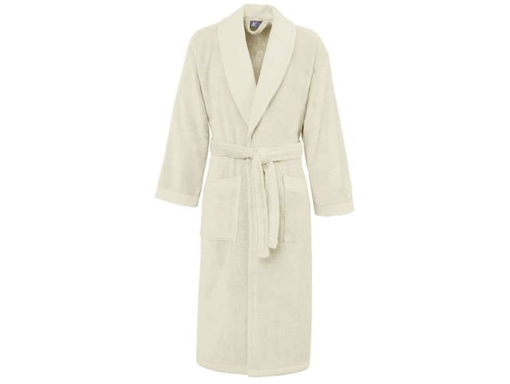 Peignoir de bain mixte col châle ecru s