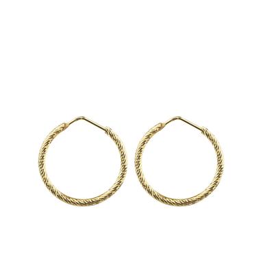 Paar Creolen FIRETTI "Schmuck Geschenk Silber 925 Ohrschmuck Ohrringe gedrehte Optik" Gr. 25, gold (gelbgoldfarben), Ohrringe, Damen, 25, Silber 925 (Sterlingsilber)