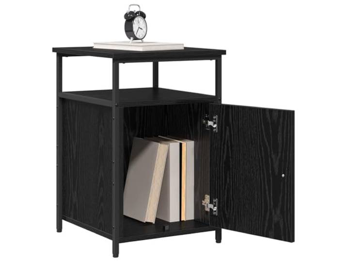 KTHLBRH Nachtschrank 2 Stück Schwarze Eiche Mehrschichtholz Mit Scharniertür, 2 Schubladen, 2 Regalen, 40x42x60 cm, moderner Stil