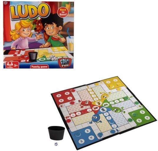 HTI Ludo Classic Board Game for 2-4 Players, Family-Friendly, Ages 6+