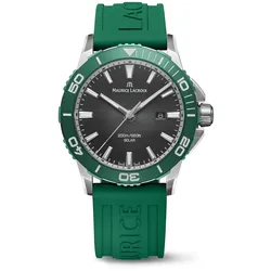 Maurice Lacroix PONTOS S SOLAR 42mm, Quartz, Grünes Kautschukarmband Herrenuhr PT1008-SSL50-330-5