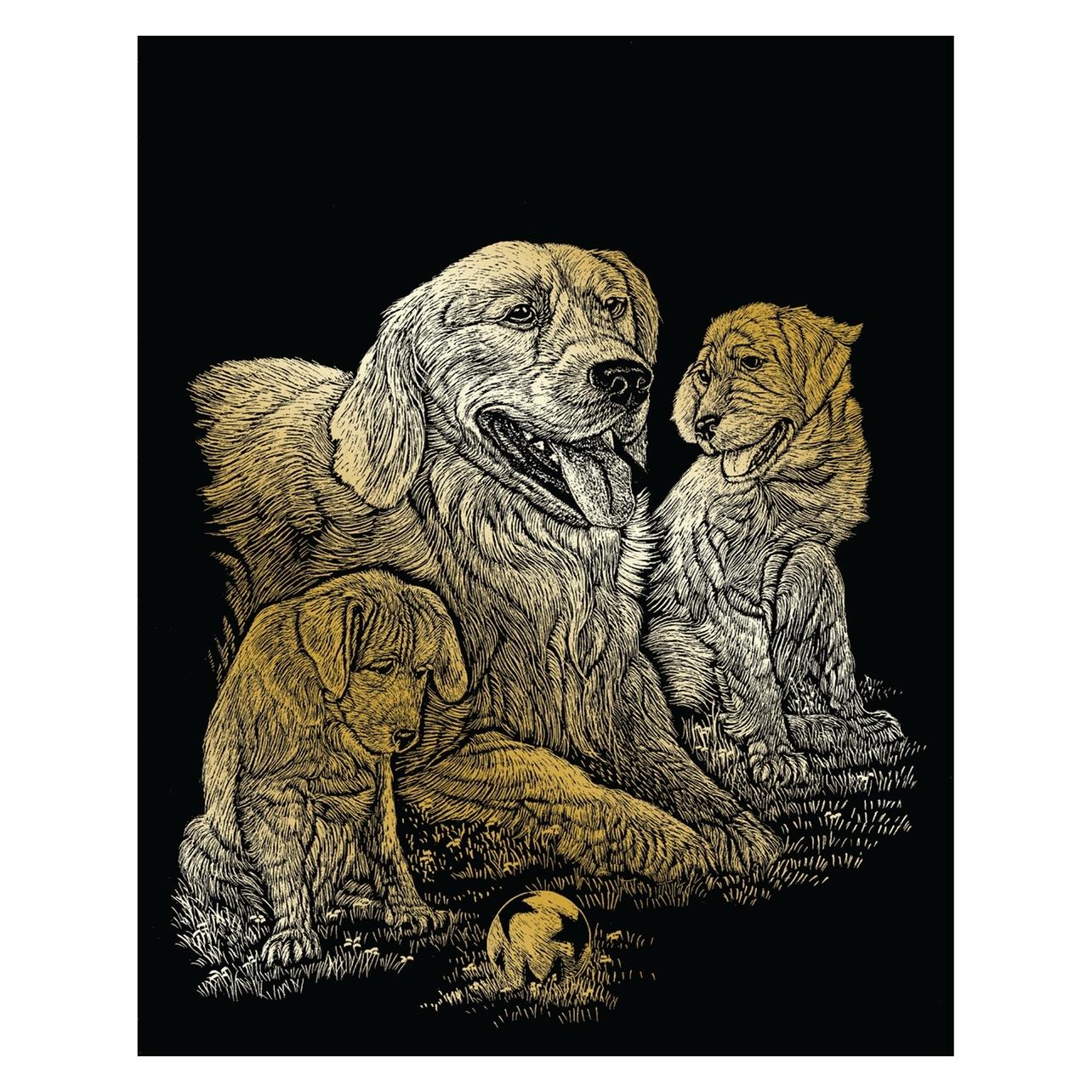Magni Royal & Langnickel - Kratzbild Golden Retriever, Gold, Kratzbilder für Kinder und Erwachsene, mit Kr (32835127)