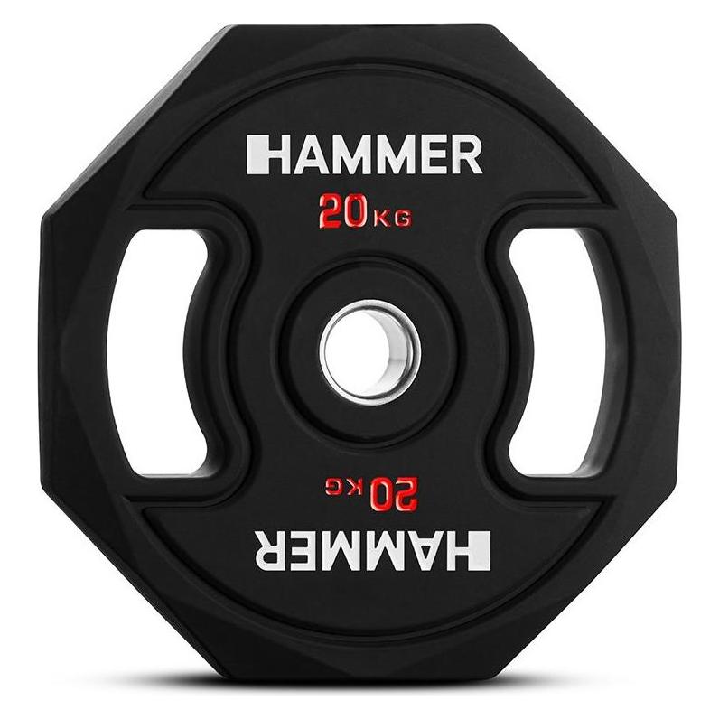 Hammer Fitness Octagon Hantelscheibe 50 mm 20 kg (1 x 20 kg) (17035)