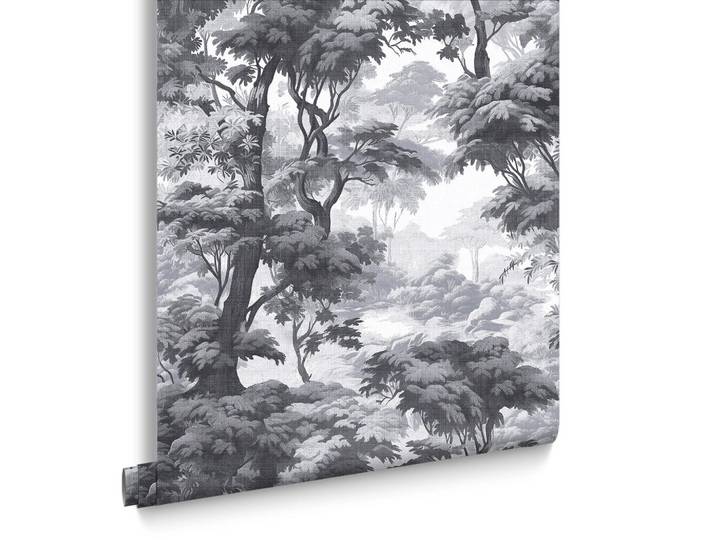 Graham & Brown Vliestapete Bobart Garten 1000x52cm, Grau, Papier, Kunststoff, Baum/Pflanze/Natur, Rechteckig, 52x1000 cm, Tapeten & Wandverkleidungen, Vliestapeten