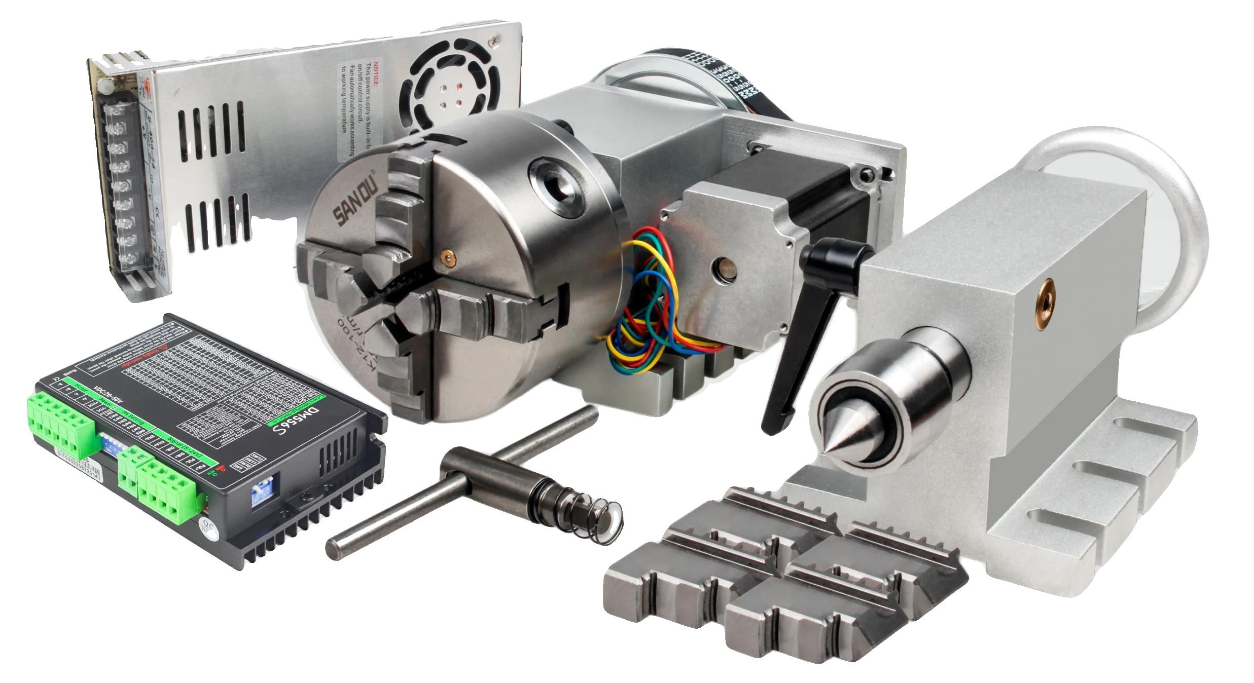 4. Achse Rotationsachse, Nema23 Schrittmotor, 4-Futter, 4-Finger K12-100 & Treiber & Leistung
