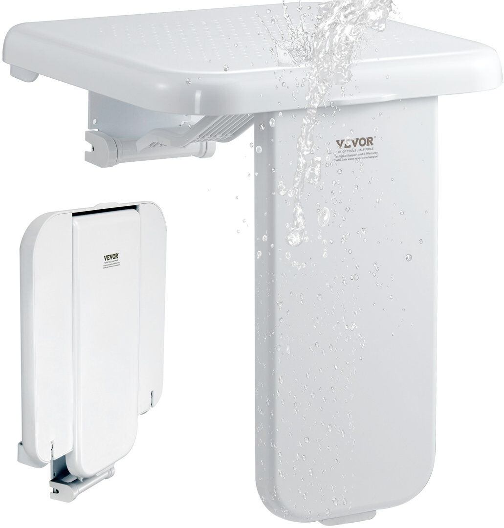 VEVOR 15.7'' W Plastic / Acrylic Shower Bench Natural 45.5cm H X 39.9cm W X 38.9cm D