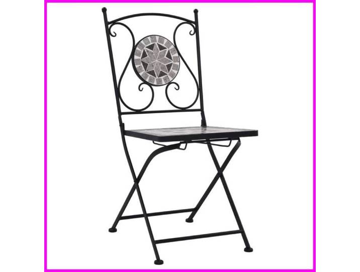 Chaise de jardin - ASHATA - Mosaïque - 2 pcs - Fer laqué - Gris - Extérieur
