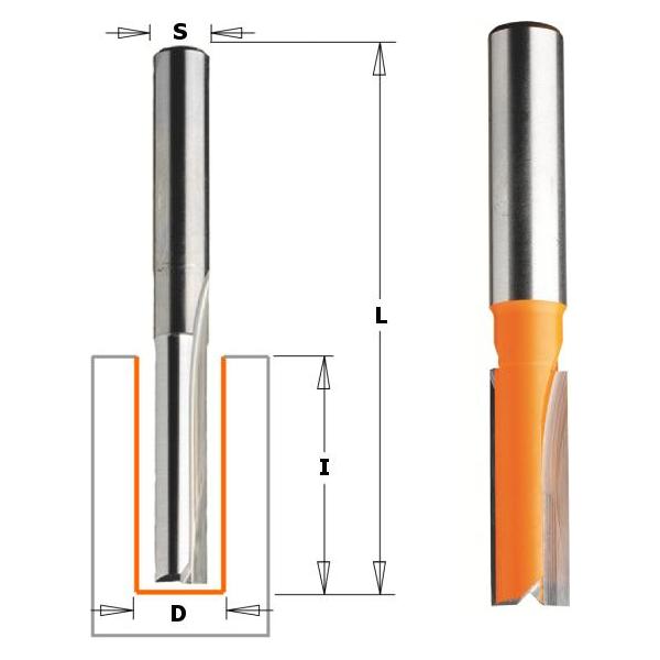 CMT 912.080.11 8 mm Einstechfräser mit geraden Messerköpfen, langer Schaft 8 mm (35634008)