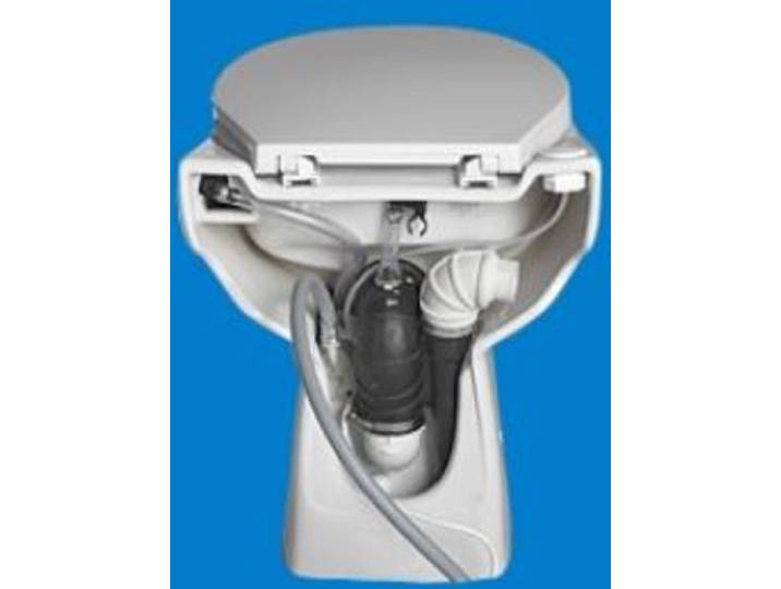 Sanibroyeur Sanicompact C43 faecalienvermaler in staande closetpot met closetzitting Eco