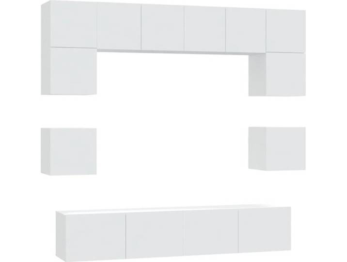 vidaXL - 8-delige - Tv-meubelset - bewerkt - hout - wit