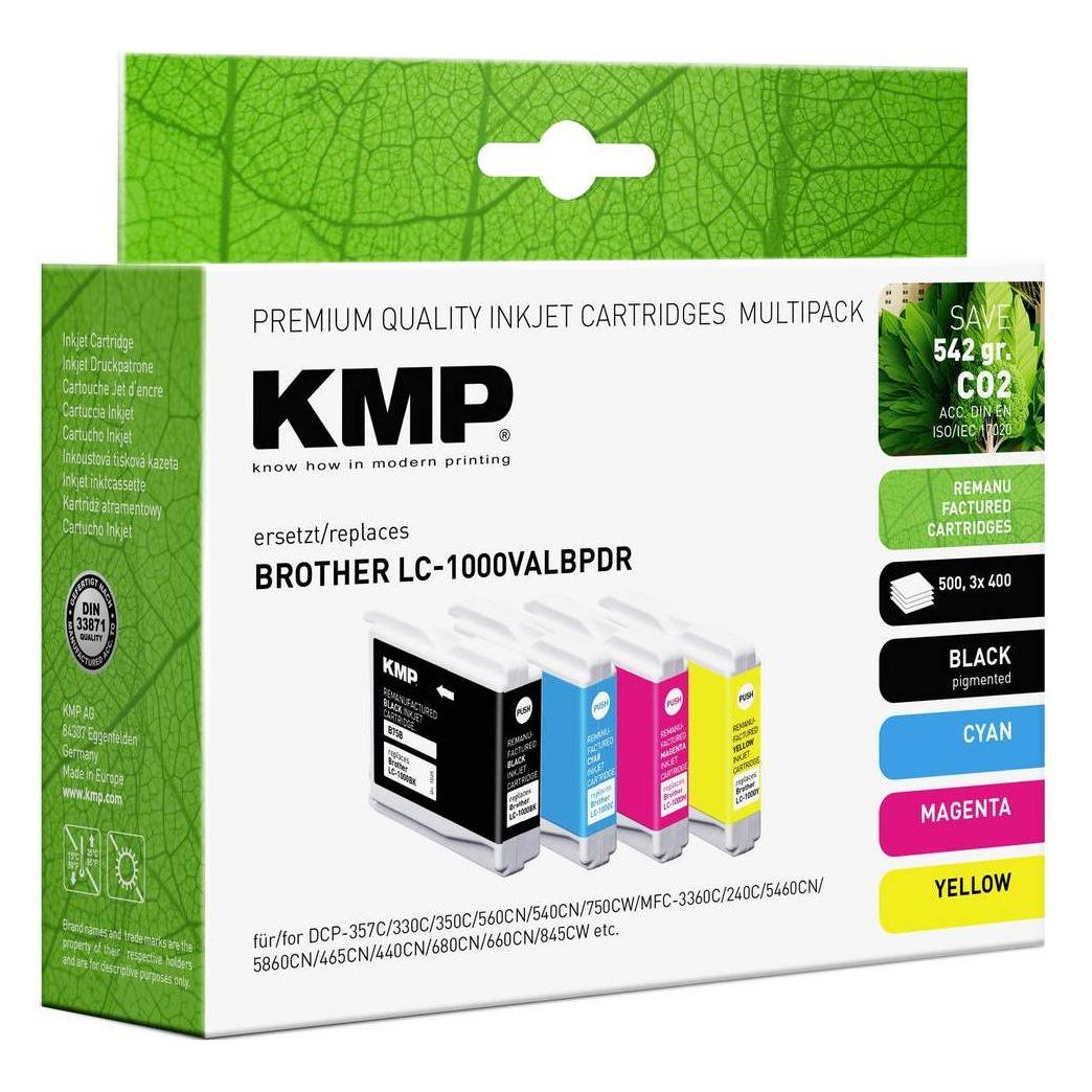 KMP Tintenpatrone Tintenkartusche B75D Black, Black (BK, C, M, Y) (1035,4021)