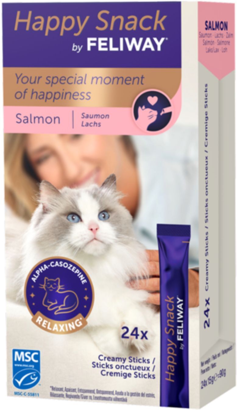 Feliway ® Happy Snack per Gatti al Salmone 24 Sticks x 15 g