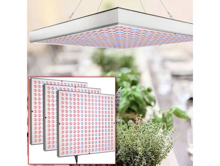 3er-Set Profi Pflanzen-Wachsumslampe, 225 LEDs, 250 Lm, 14 Watt