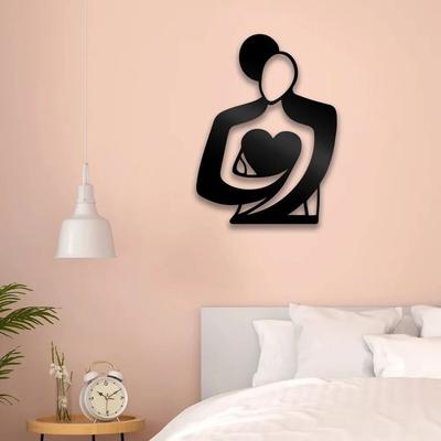 Inspired Living Embrace Love Metal Wall Decor Sign For Bedroom And Modern Home Spaces l 42cmx31cm