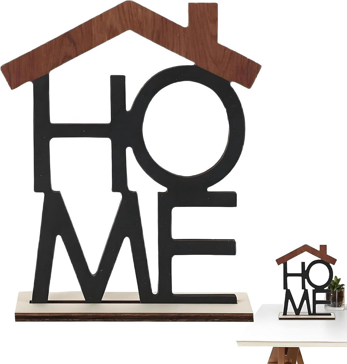Set Houten Letters Ornament - Decoratieve Houten Letters voor Rustieke Centerpieces en Woonkamer Decoratie (Zwart)