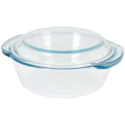 Koopman Glasauflaufform mit Deckel 1500 ml, Auflaufform, Transparent