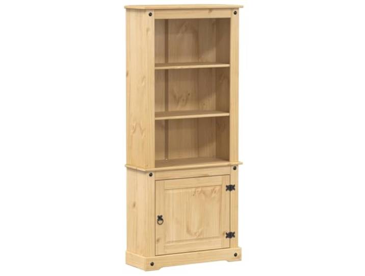 TYVANDE Sideboard 74 x 38 x 170 cm aus massivem Kiefernholz Wachsbeschichtung Bernstein, Multiplexholz, Metall, Tür 57 x 48,5 cm, Belastung 40 kg, Wandbefestigung enthalten, Montage