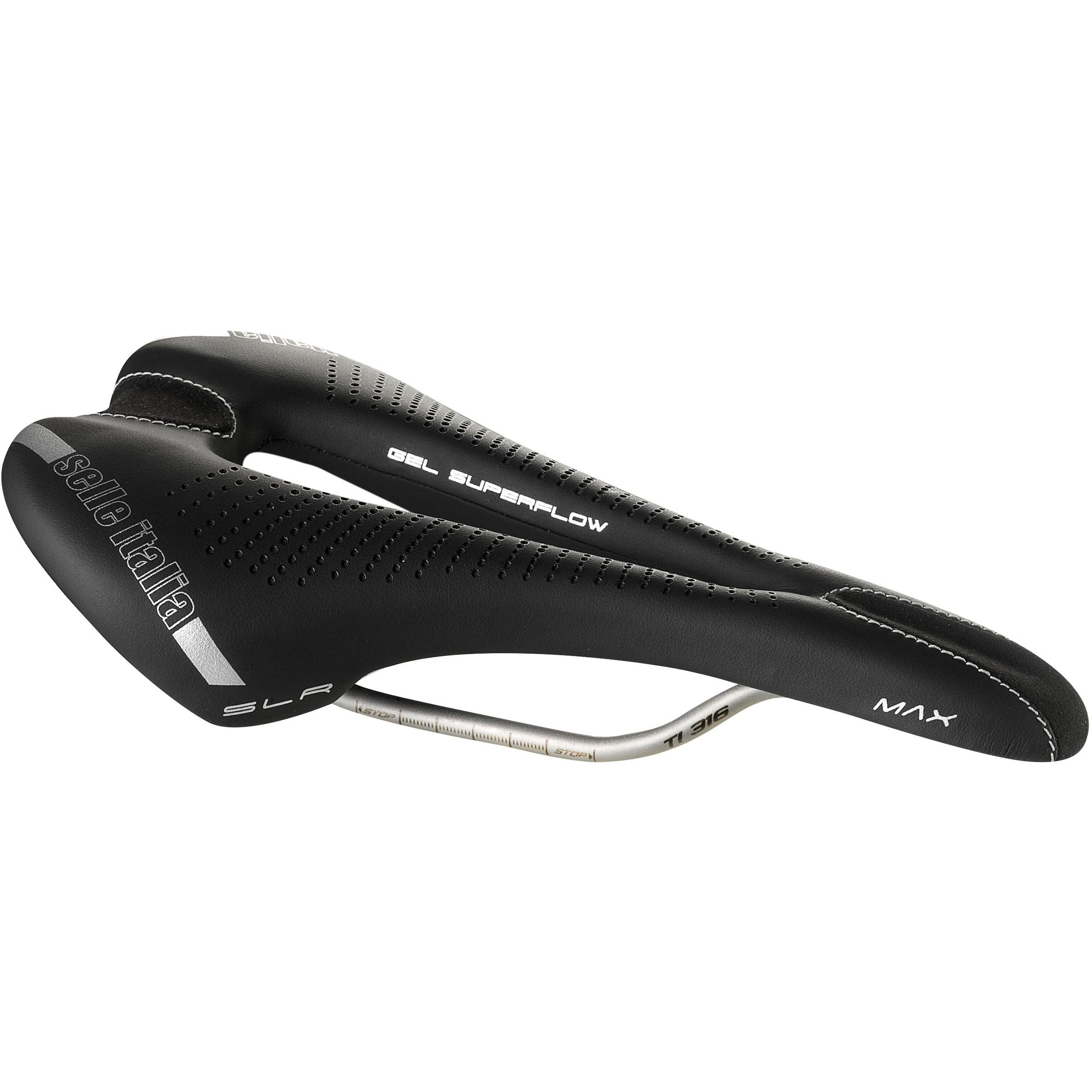 Selle Italia MAX SLR Gel Superfow Fahrradsattel Fahrradteile schwarz Größe L3