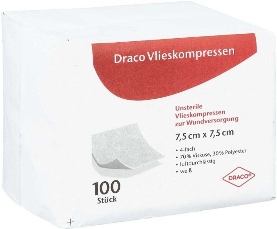 Vliesstoff-kompressen 7,5x7,5 cm unsteril