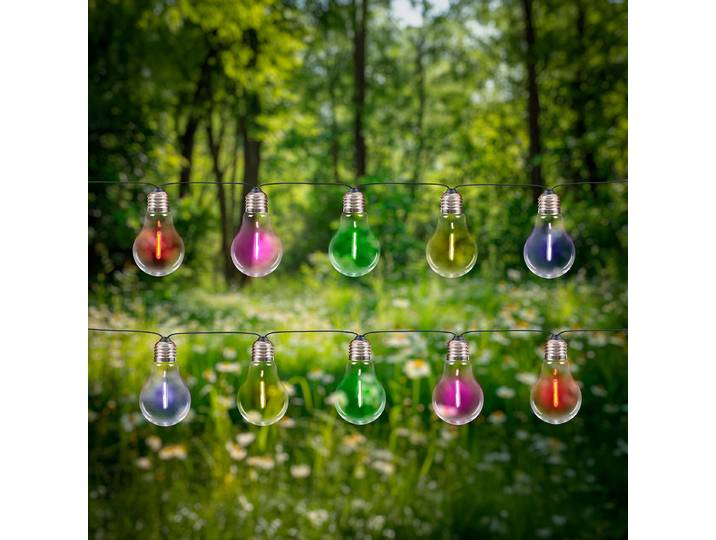 home24 LED-solar-lichtsnoer Linda 370 x 10 x 6cm zilver/transparant