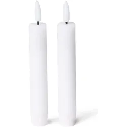 Novaliv, LED Kerzen, 10x Stabkerze LED bewegliche Flamme Wachs - Echtwachs Weiss - Indoor - 12,5cm Höhe für 2,2cm (10x)