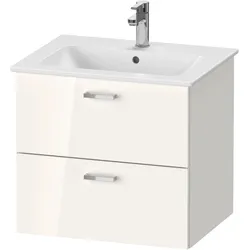 Duravit Xbase, Möbel-Set wandhängend, mit LED-Spiegelschrank, Waschtisch und Waschtischunterschrank, Breite 600 mm, XB0075R4545, Farbe: Weiß glänzend