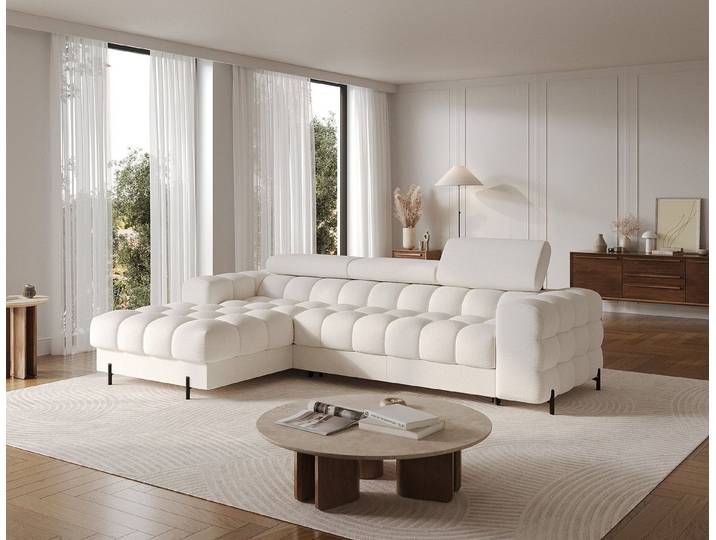 MOEBLO Ecksofa Neviro, Robuste Verarbeitung, verstellbare Kopfstützen und integrierter Bettkasten für maximalen Komfort und Funktionalität, Eckcouch Wohnlandschaft Sofa mit Ottomane Eckgarnitur Polsterecke, (BxHxT):285x72-93x181 cm