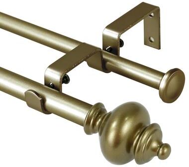 Urbanest Modern Round Urn Adjustable Drapery Double Curtain Rod