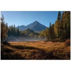 FOTOTAPETE Gebirge Wald Braun 150x105 cm