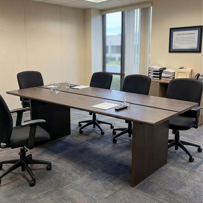 Homsee "83.8"" Large Conference Table, Solid Wood Office Meeting Table, Modern Executive Desk with Cable Management Gap"